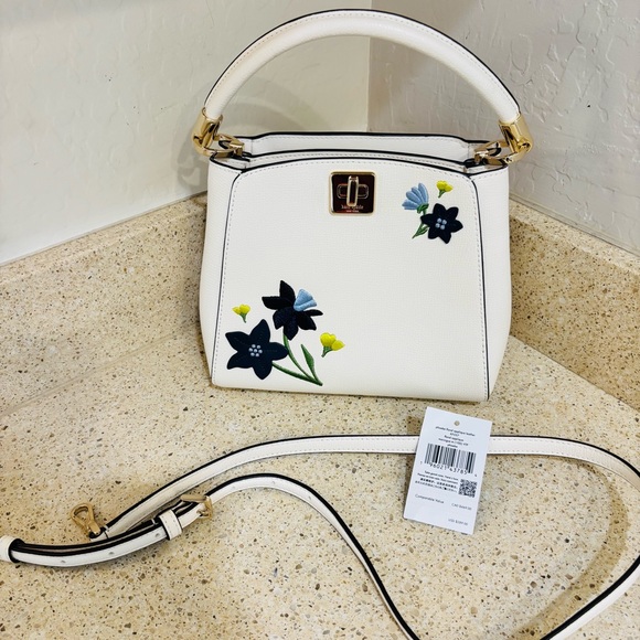 kate spade Handbags - Kate Spade NWT $389 Phoebe White Satchel with Floral embroidery